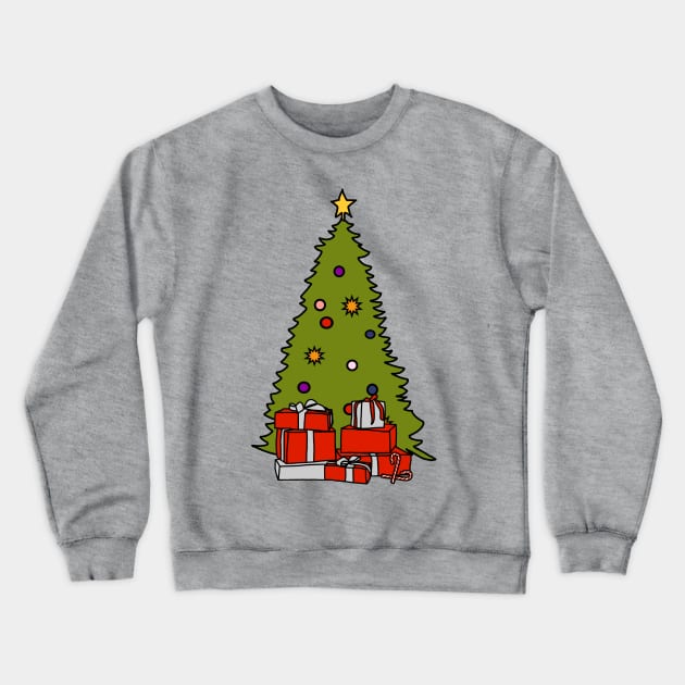 Christmas Tree and Presents Crewneck Sweatshirt by ellenhenryart